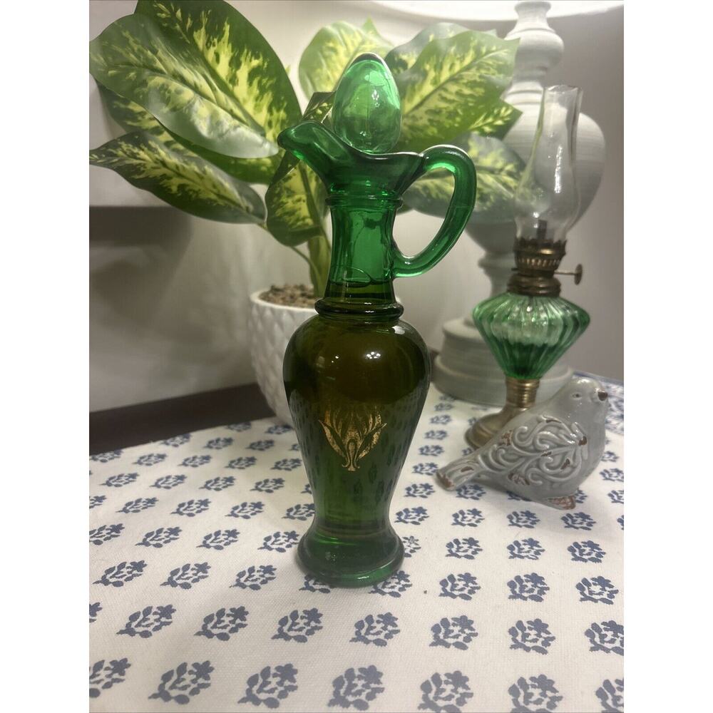 Vintage AVON Nile Green Bath Urn Bird of Paradise Bath Oil 6 fl oz -3/4 Full!! - Picture 2 of 6